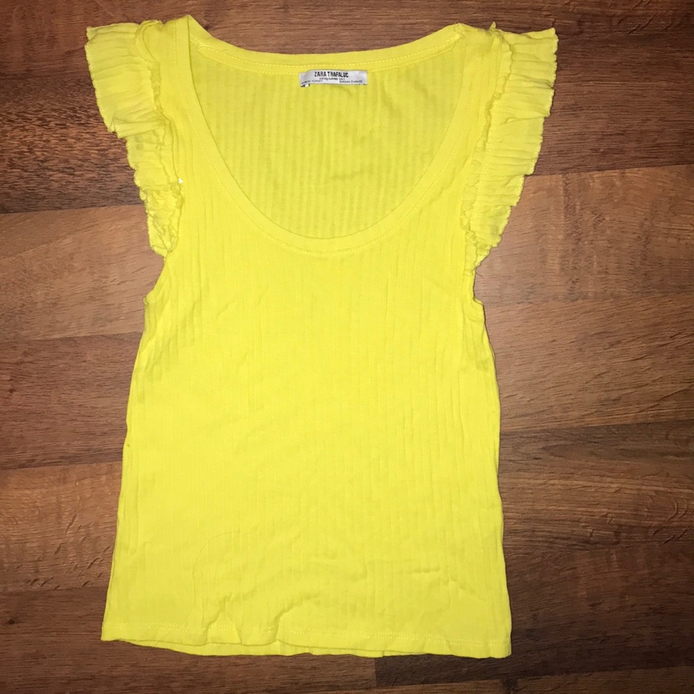 yellow girly tee- fits smaller